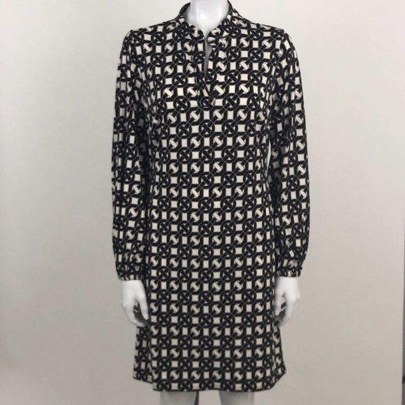 Laundry Size M Black Tan Geometric Print Dress - Picture 1 of 5